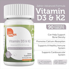 Zahler Vitamin D3 & K2 (90) Chewable Tablets