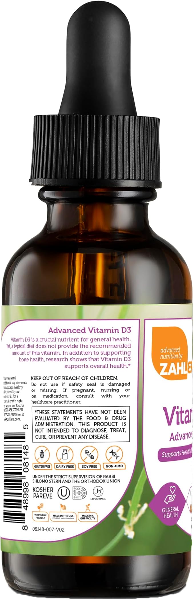 Zahler Vitamin D3 & K2 (1 oz) 30 mL Liquid