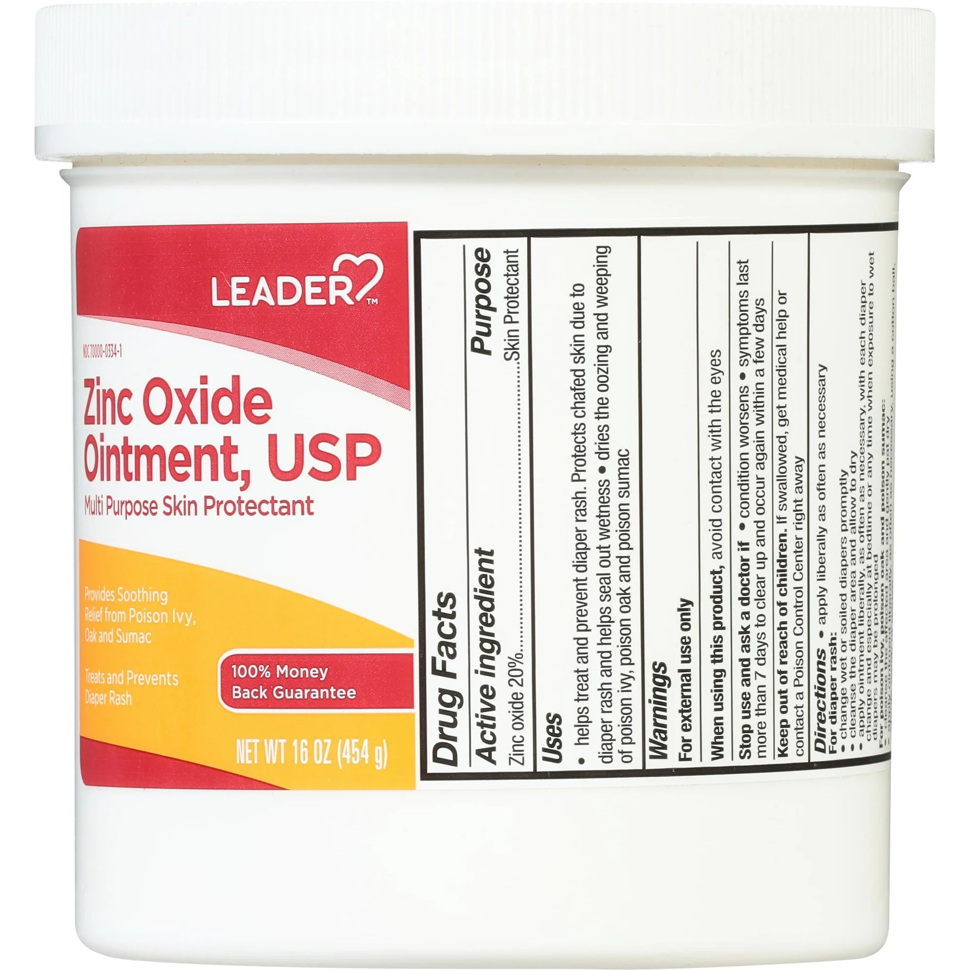 LEADER Zinc Oxide Skin Protectant Ointment. 16 oz