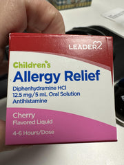 Leader Children's Allergy Relief, Cherry Flavored, Alcohol-Free, 4 Fl Oz