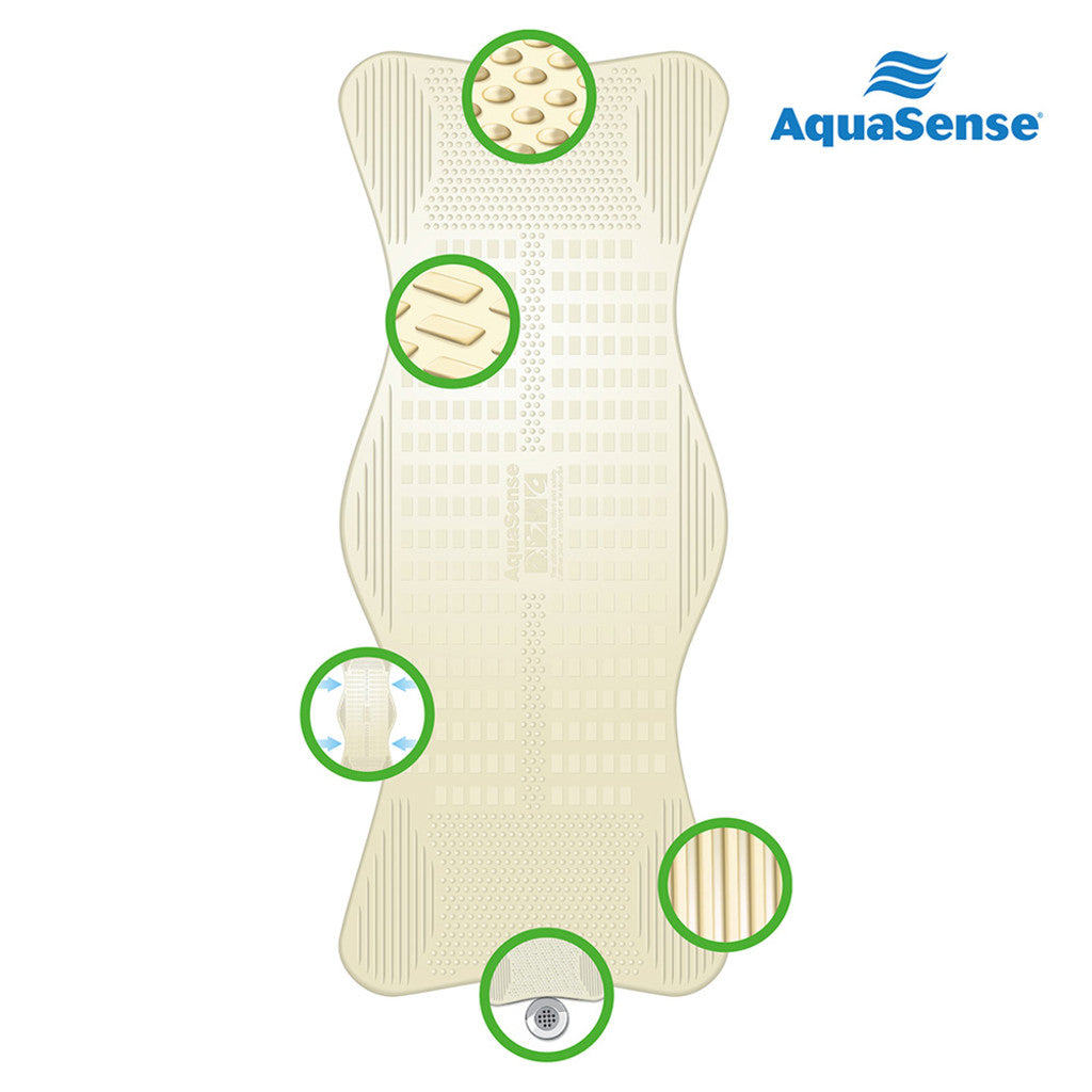 Drive Medical AquaSense Bath Mat, Contoured with Invigorating Massage Zones