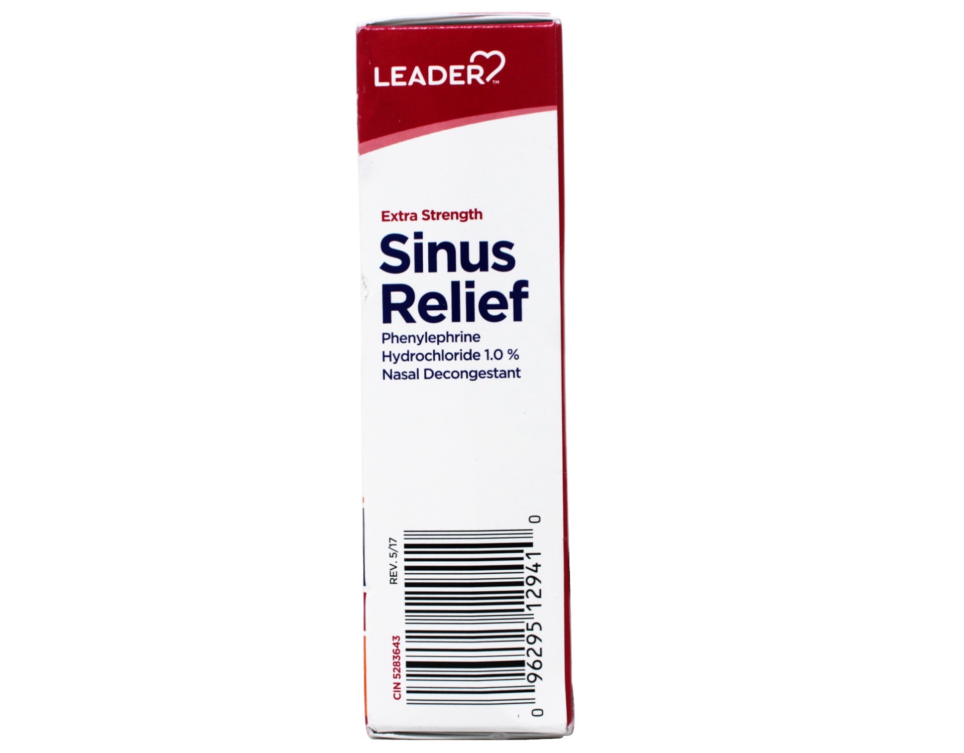 5 Pack - Leader Extra Strength Sinus Relief, Fast Acting, Sinus Decongestant, Nasal Congestion Relief Spray, Cold & Allergy 1 fl oz