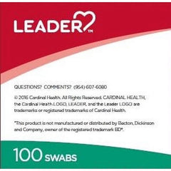 Leader Alcohol Swabs, 100 Swabs Sterile and Individually Wrapped Cleans and Disinfects