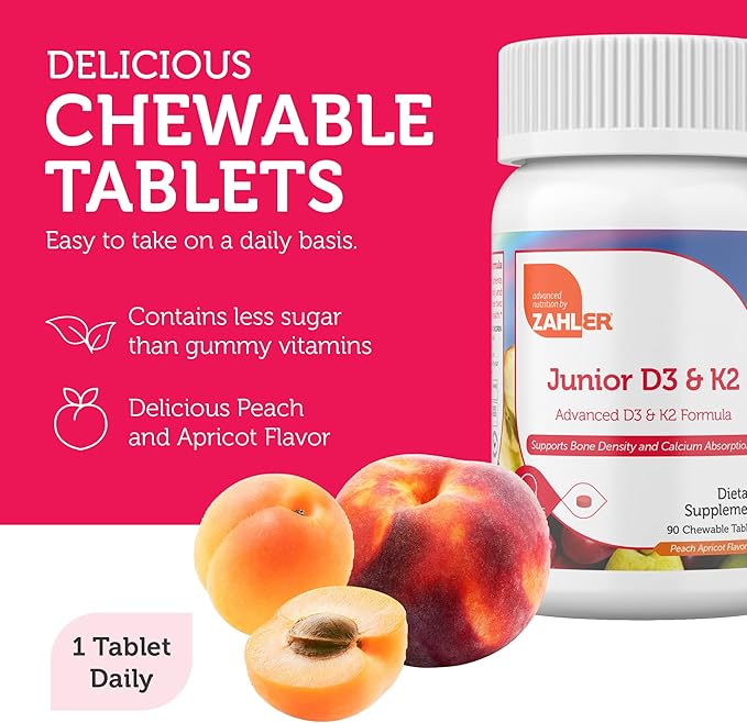 Zahler Junior D3 & K2 (90) Chewable Tablets