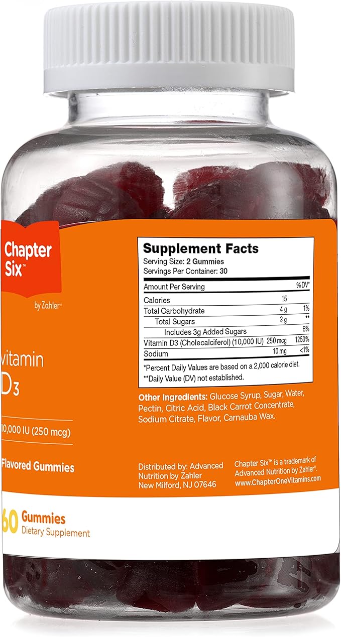 Zahler Vitamin D3 10,000 (60) Gummies