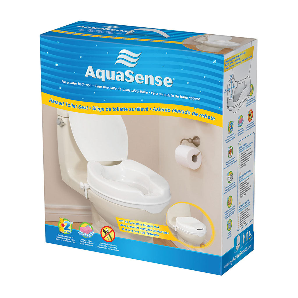 Drive Medical Raised Toilet Seat with Lid, 2"