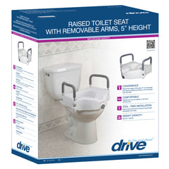 Drive Medical 2-in-1 Locking Raised Toilet Seat with Tool-free Removable Arms