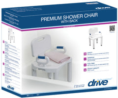 Drive Medical Premium Series Shower Chair with Back and Arms