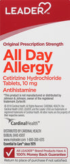 Leader All Day Allergy Cetirizine 24 Hr Relief Antihistamine 10mg Tablet, 30ct