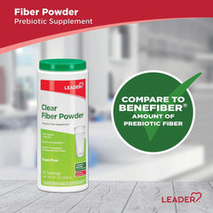 Leader Clear Fiber Powder Prebiotic - Sugar Free, Taste Free, 8.7 oz