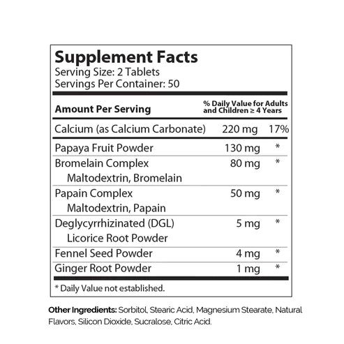 Zahler AfterMeals (100) Chewable Tablets