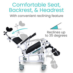 Vive Reclining Shower Commode Transport Chair