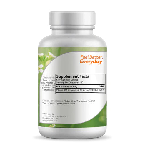 Zahler Vitamin D3 Softgels 5000 IU