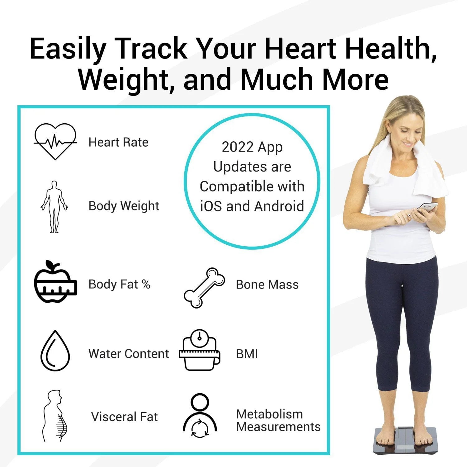 Vive Digital Heart Rate Scale Compatible with Smart Devices