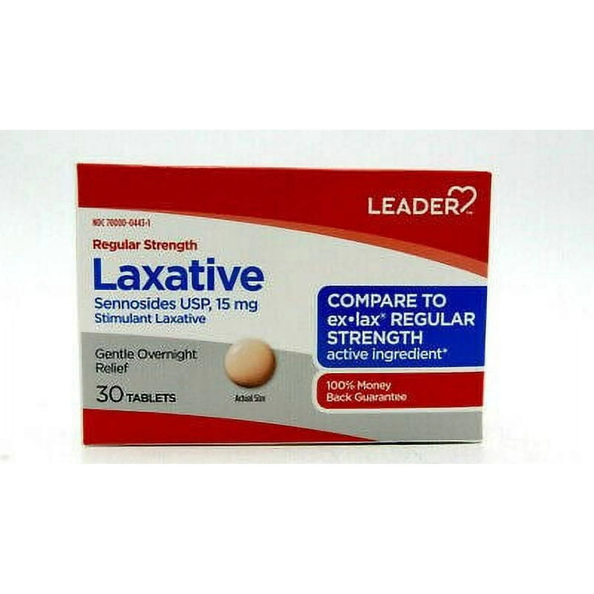 Leader Ex Lax Stimulant Laxative 15 Mg Regular strength Pills, 30 Ea