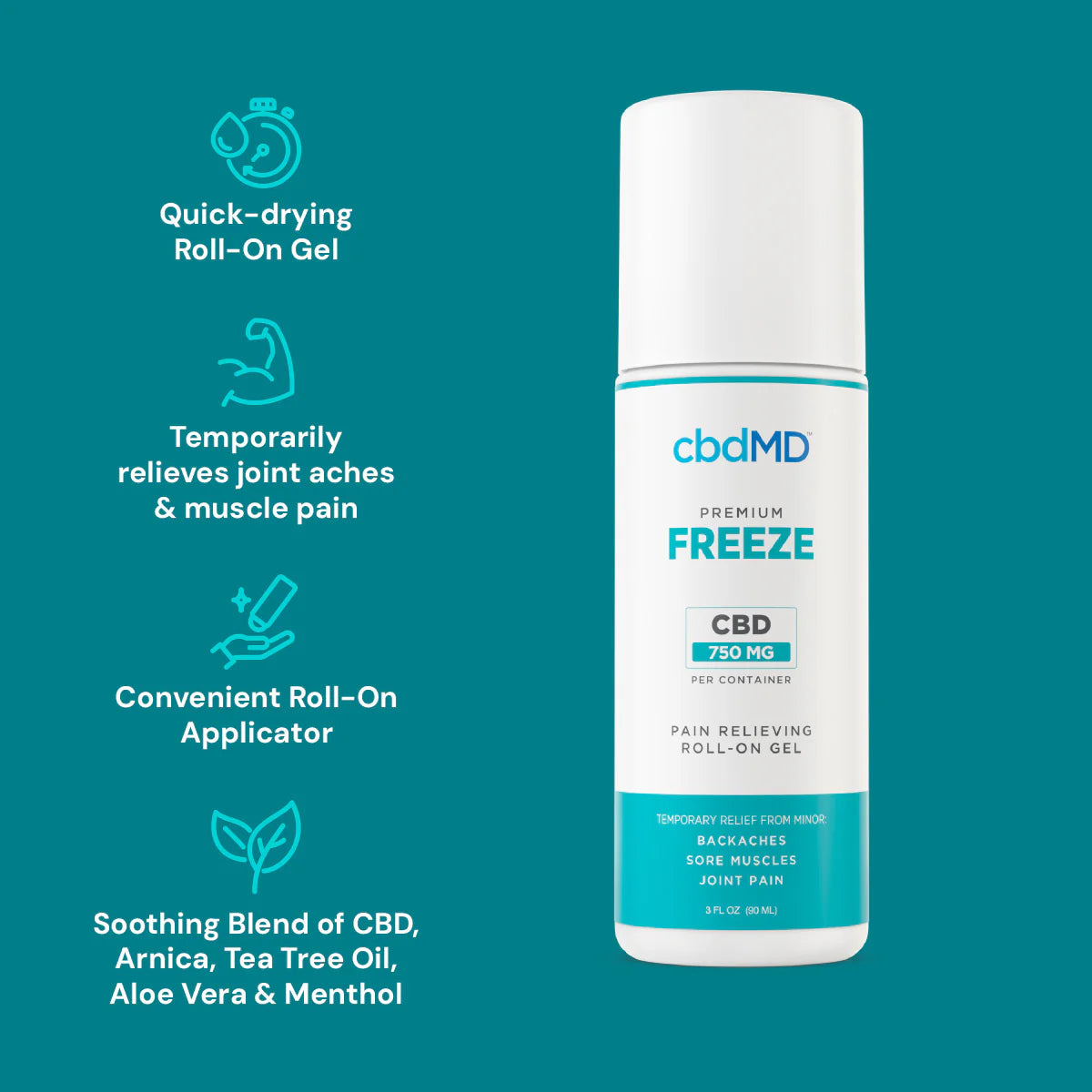 cbdMD Broad Spectrum CBD Freeze Roller