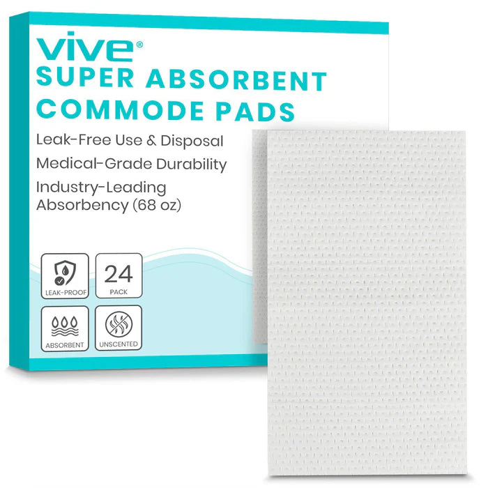 Vive Commode Pads 24 pack (No Liners)