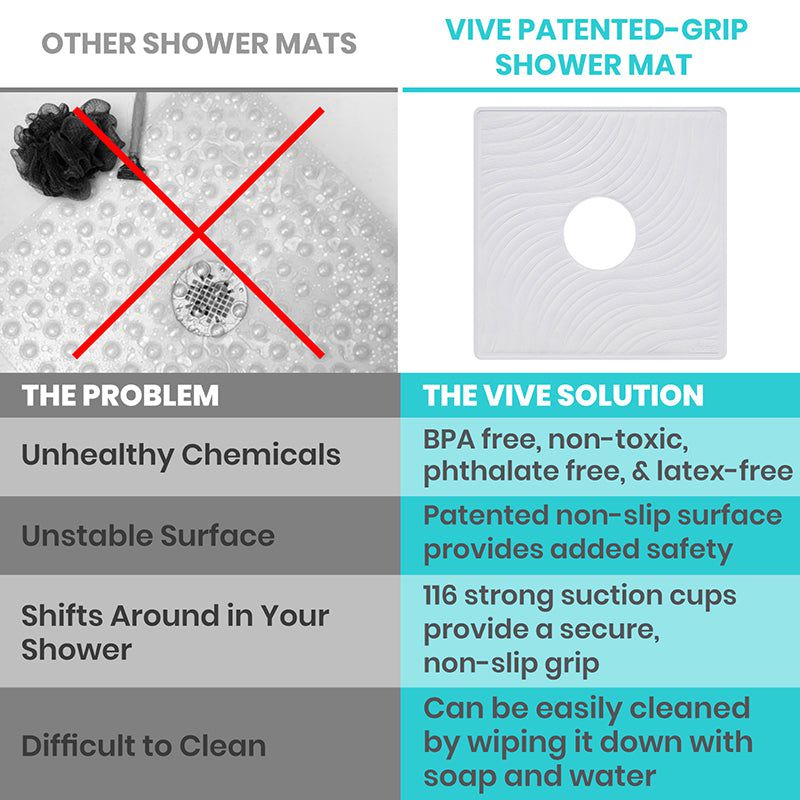 Vive 22" x 22" Shower Mat