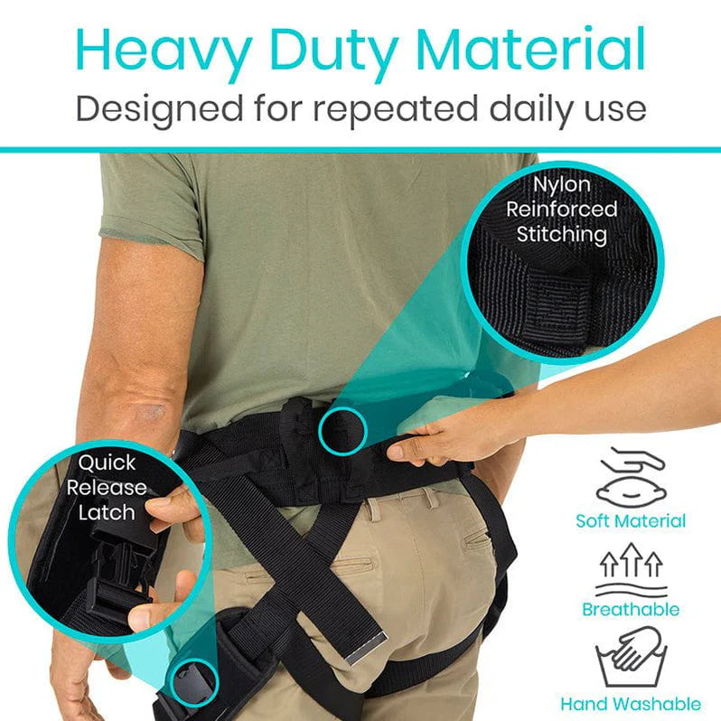 Vive Heavy Duty Transfer Belt With Leg Straps