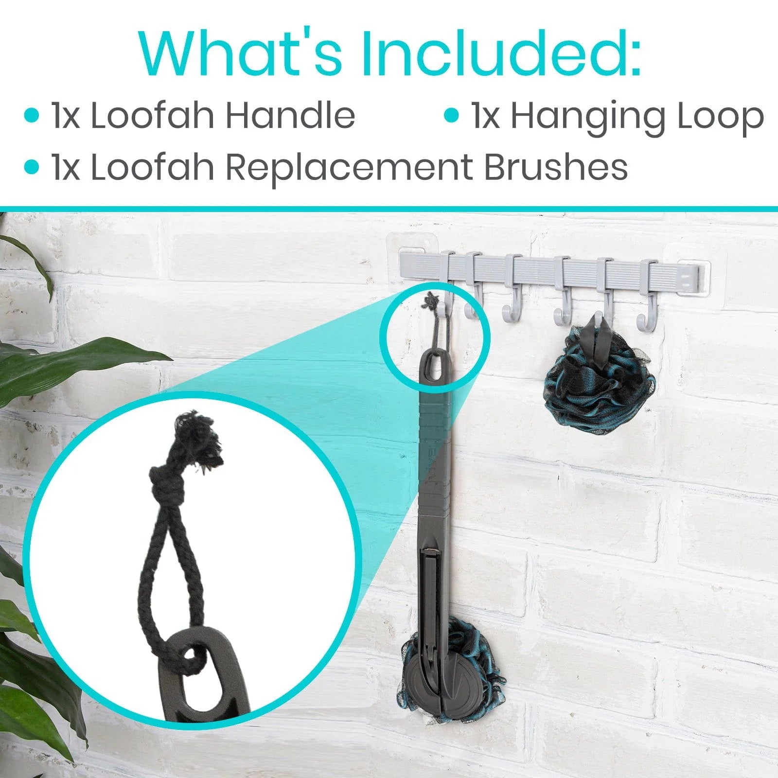 Vive Interchangeable Loofah Handle