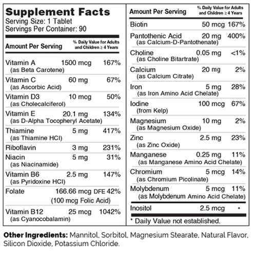 Zahler Junior Multi Chewable Tablets