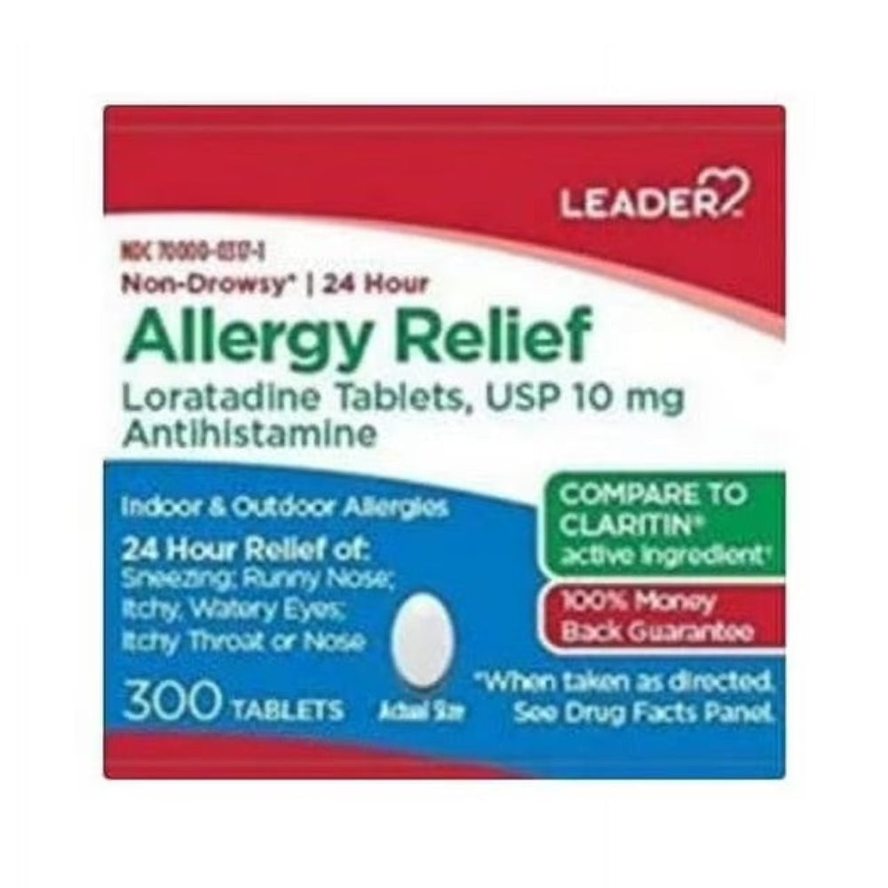 Leader 24 Hour Allergy Relief 10 Mg Tablets, 300 Ea..