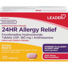 Leader 24Hour Allergy Relief Tablets 180mg, 30 Ea