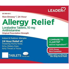 Leader 24hr Allergy Relief Tablets, 10mg, 70ct 096295130751A435