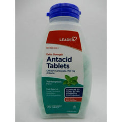 Leader Antacid Calcium Carbonate 750Mg, Wintergreen Chewable Tablets, 96 Ea..