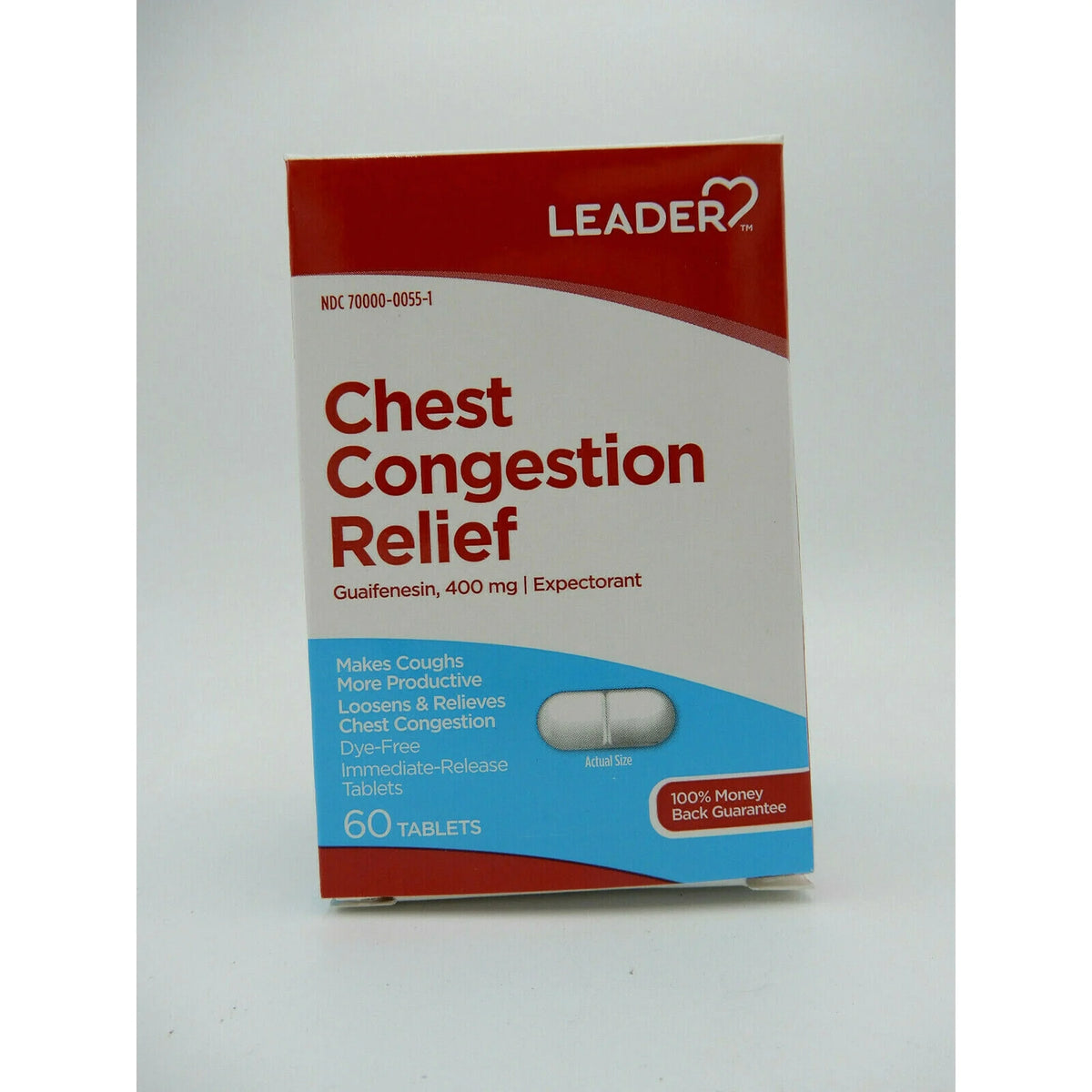 Leader Chest Congestion Relief, Immediate Release tablets, 60 Ea