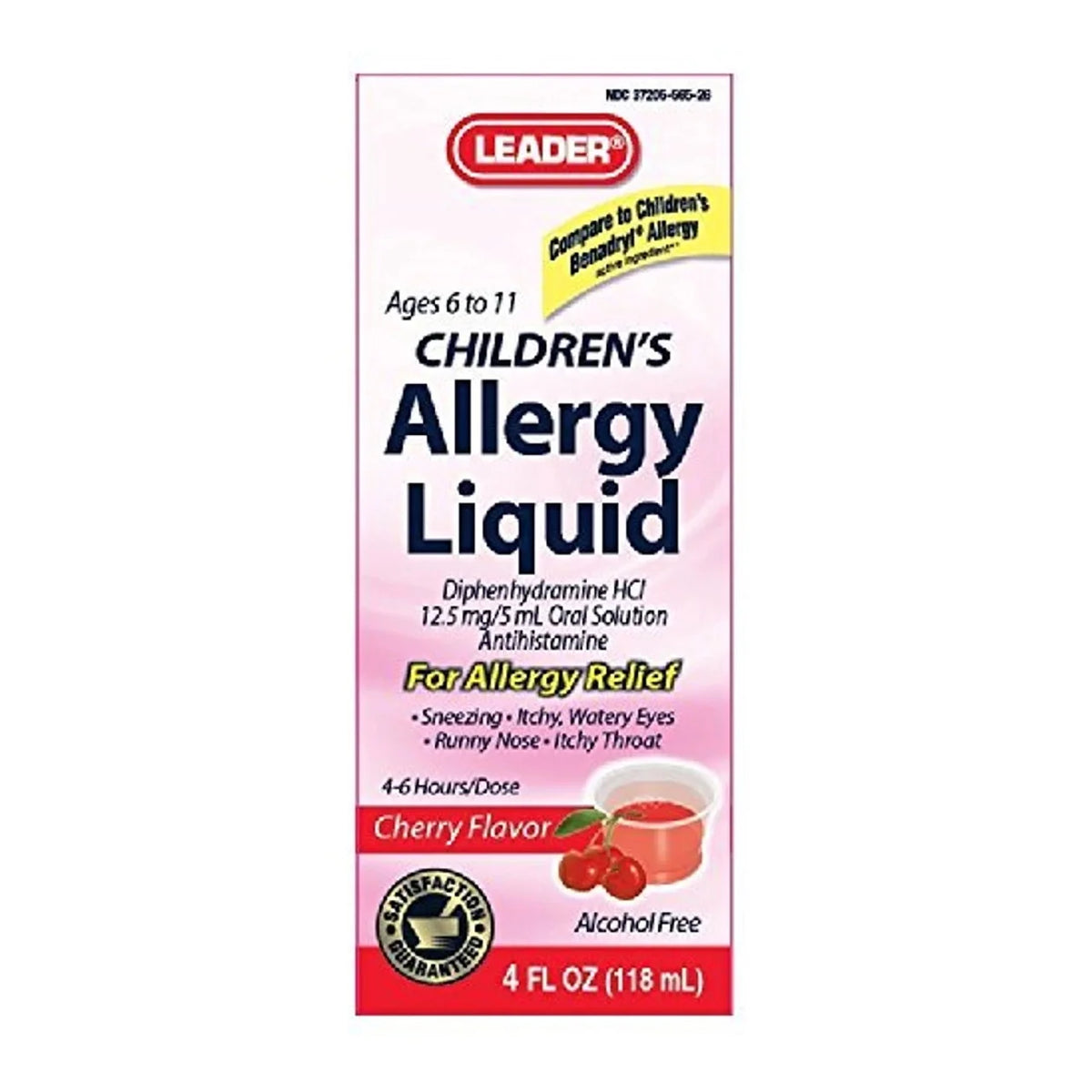 Leader Children Allergy Relief, Cherry Flavor, 4 Oz, 3 Pack