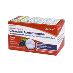 Leader Children's Acetaminophen Chewables, For Pain and Fever, Grape Flavored, 24 ct