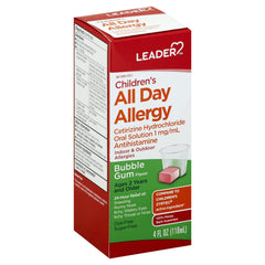 Leader Children's All Day Allergy, Bubble Gum, 4oz