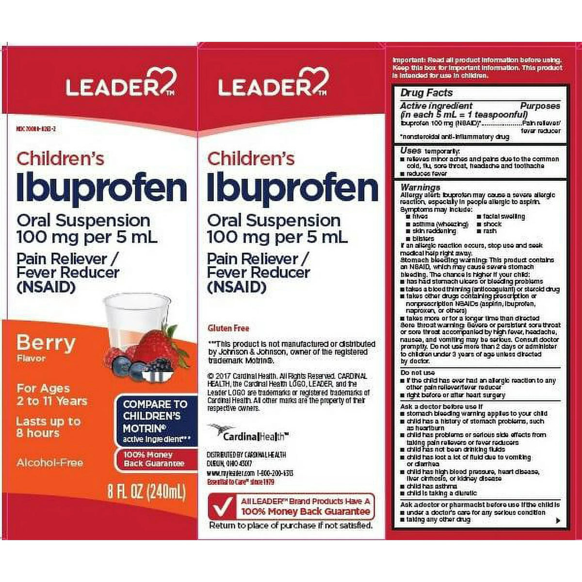 Leader Children's Ibuprofen Liquid, Berry, 4oz 096295131635A365