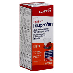 Leader Children's Ibuprofen Liquid Pain & Fever Reliever , Berry, 8oz