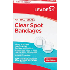 Leader Clear Adhesive Circle Bandages, 7/8inch, 50ct 096295126945A137