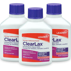 Leader Clearlax Polyethylene Glycol Powder, Osmotic Laxative, 17.9 Oz, 3 Pack