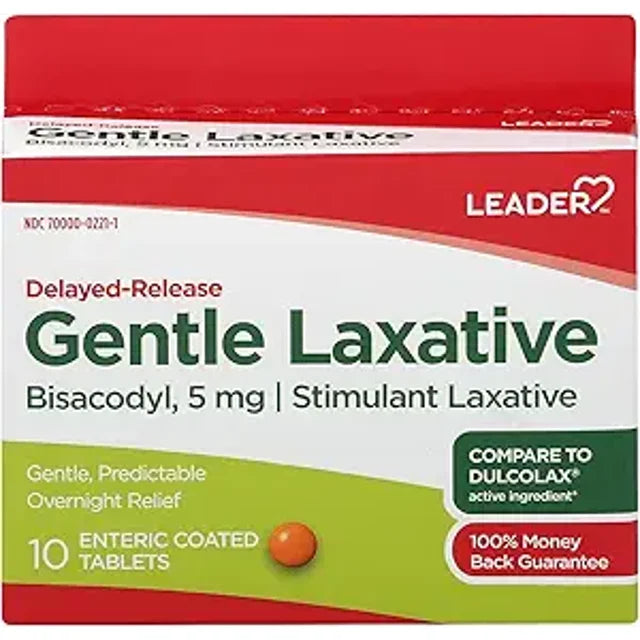 Leader Delayed-Release Gentle Laxative, 10 Enteric Coated Tablets