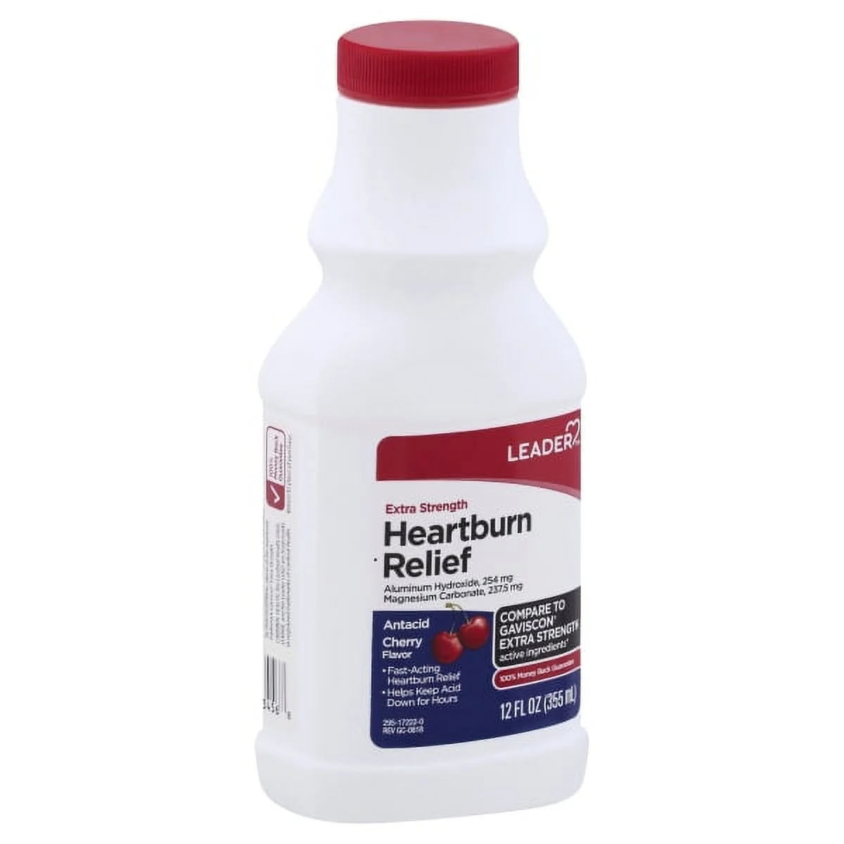 Leader Extra Strength Heartburn Relief Antacid, Cherry Flavor, 12 fl oz - Fast-Acting Liquid