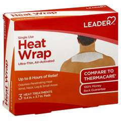 Leader Heat Wrap, Ultra Thin, Air Activated, 3 Ea, Color: White