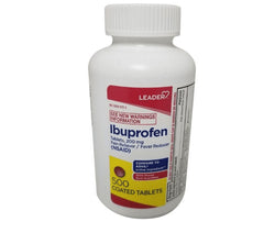 Leader Ibuprofen 200 mg Pain Reliever and Fever Reducer, Film-Coated Brown Tablets, 500 Count