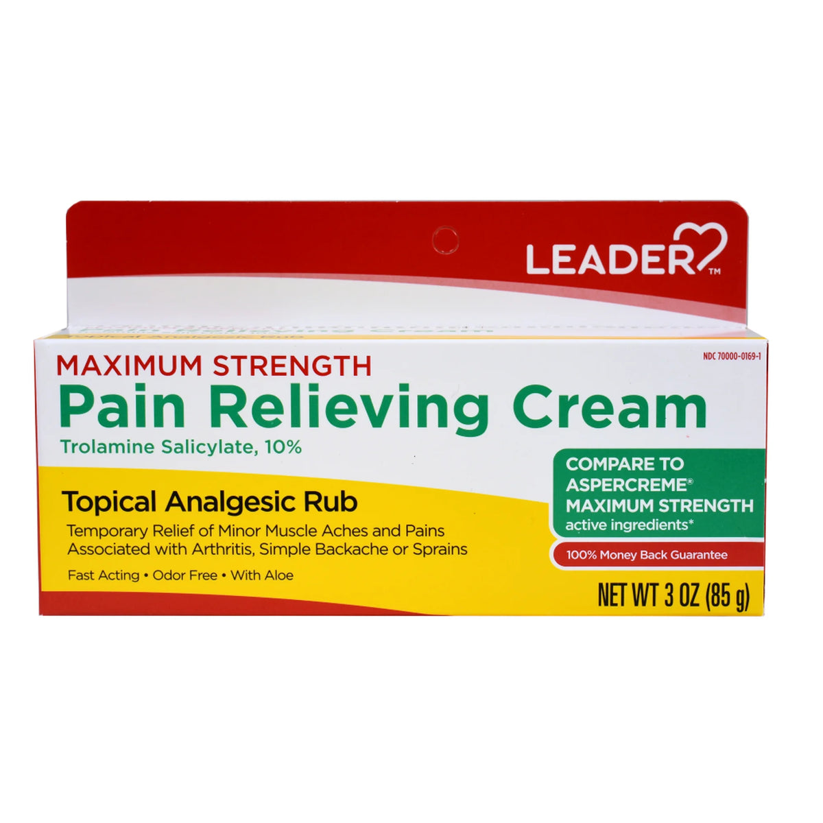 Leader Maximum OTC Strength Pain Relieving Muscle Aches, Joint and Arthritis. Cream, 3oz. per Tube