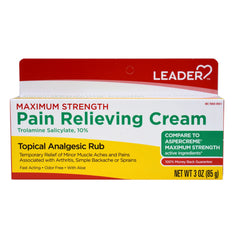 Leader Maximum OTC Strength Pain Relieving Muscle Aches, Joint and Arthritis. Cream, 3oz. per Tube