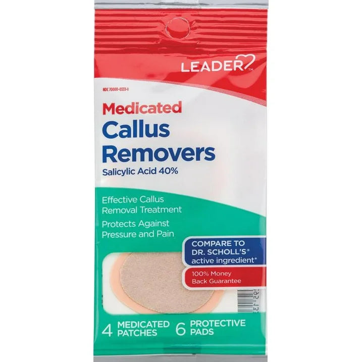 Leader Medicated Callus Removers 6 Pads 4 Medicated Patches