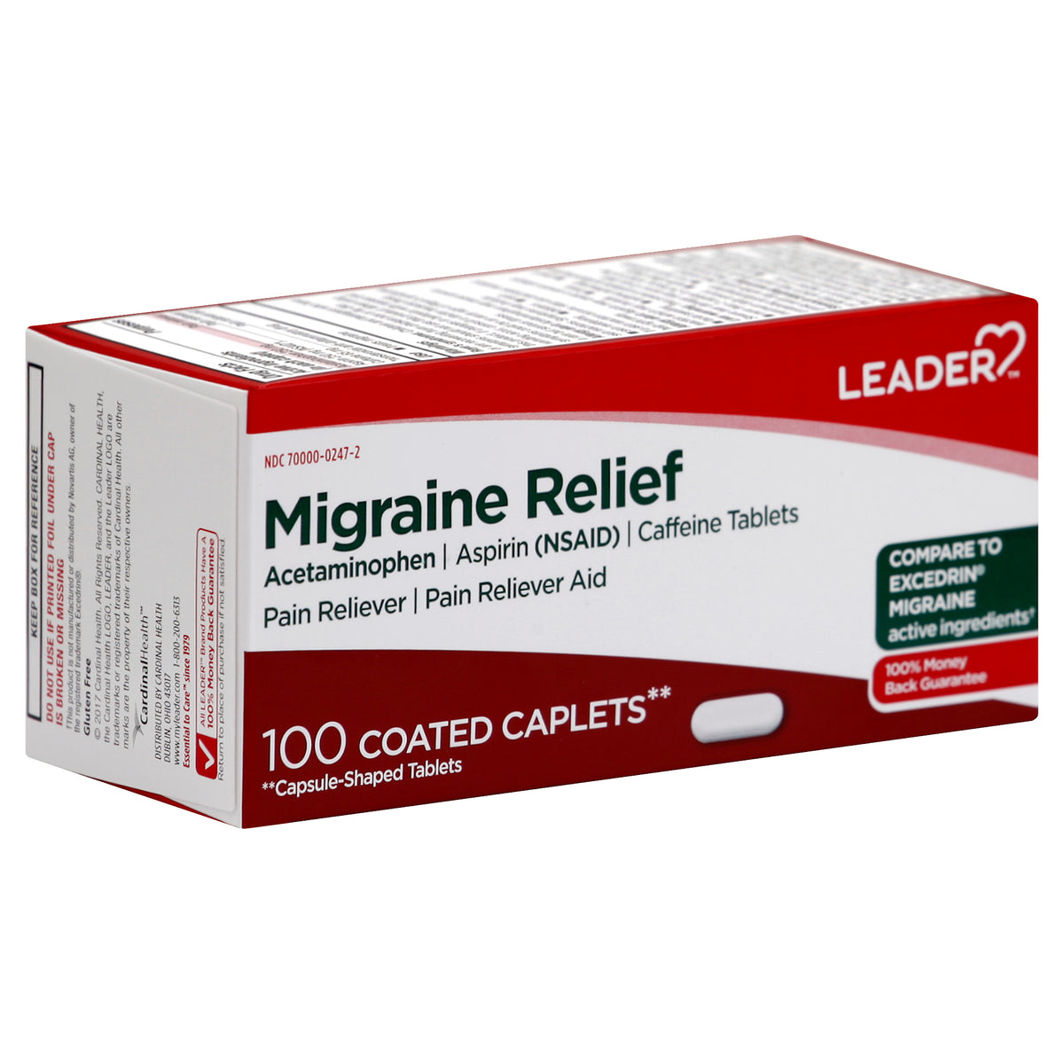 Leader Migraine Relief Coated Tablets, 100ct 096295131321A613