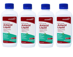 Leader Regular Strength Antacid Liquid, Cool Mint, 12 fl oz - 4 Pack