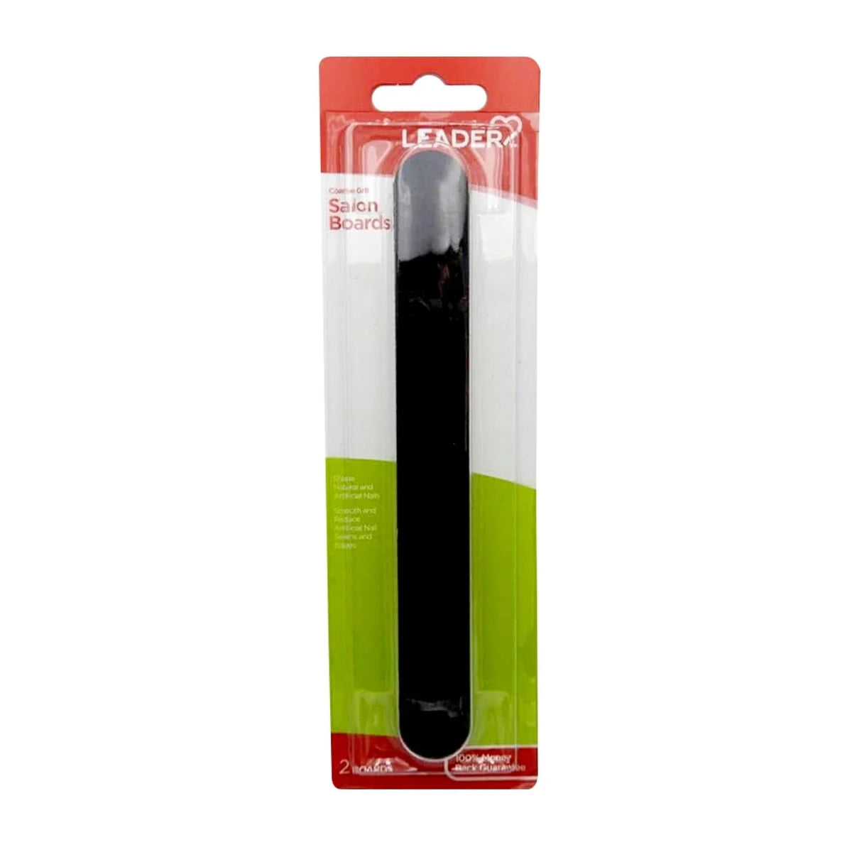 Leader Salon Boards Coarse Black, 2 Count – Professional-Grade Nail Files