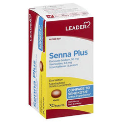 Leader Senna Plus, Laxative & Stool Softener Softgels, 30 Ea, 2 Pack