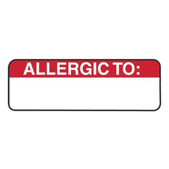 Allergy Warning Medical Labels