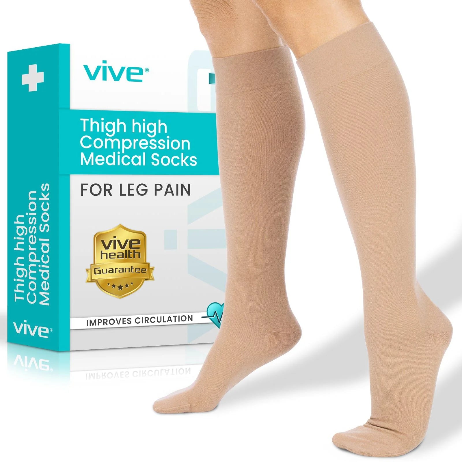 Vive Knee High Compression Stockings 20-30mmHg